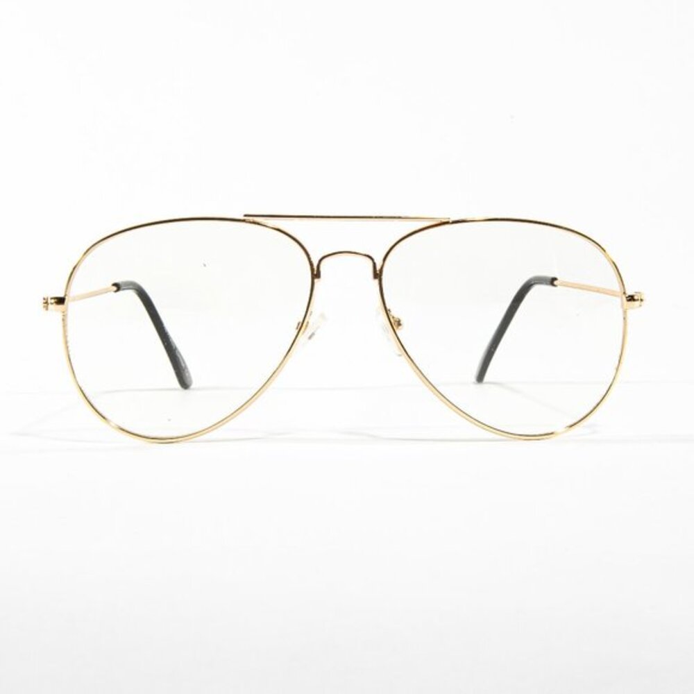 Aviator Clear Transparent UV Sunglasses Reading Gold Frame Glasses